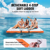 6x5FT Inflatable Dock Platform Durable Non Slip Floating Raft with Ladder and Carrying Bag for Pool Beach Ocean